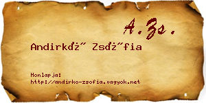 Andirkó Zsófia névjegykártya